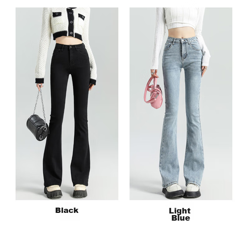 Джинсы Jeanswest женские, микро-клеш, высокая талия, черные, размер XL