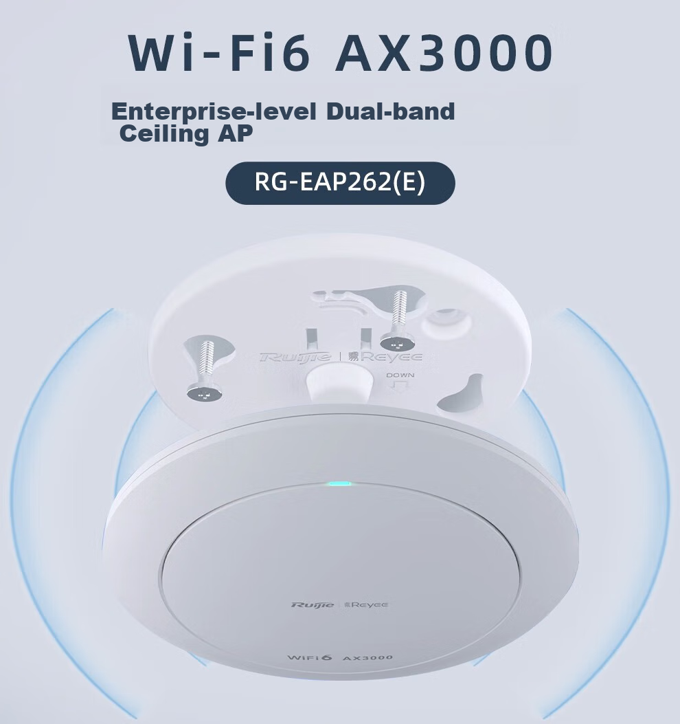 Wi-Fi 6 Mesh роутер Ruijie RG-EAP262(E) для дома и офиса, двухдиапазонный, 3000 Мбит/с, 160 МГц