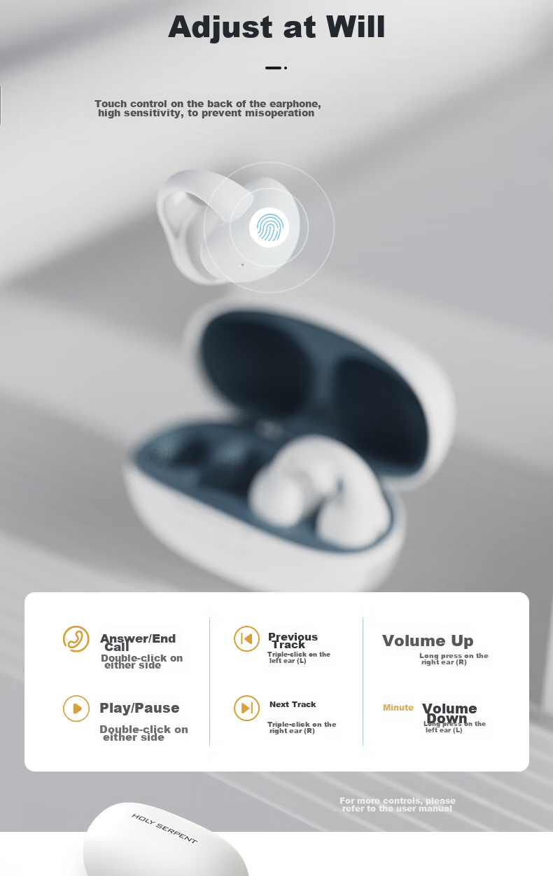 Беспроводные наушники Holy Serpent Meteorite C2 True Wireless Bluetooth, накладные, с костной проводимостью, для спорта, с шумоподавлением, совместимы с Apple и Huawei