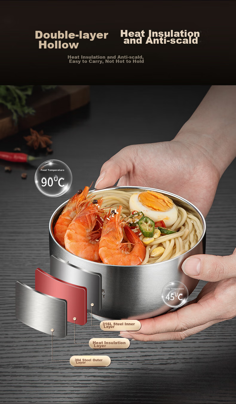 Детская двойная миска MAXCOOK из нержавеющей стали 316L, с двойными стенками, 12 см, MCWA8724