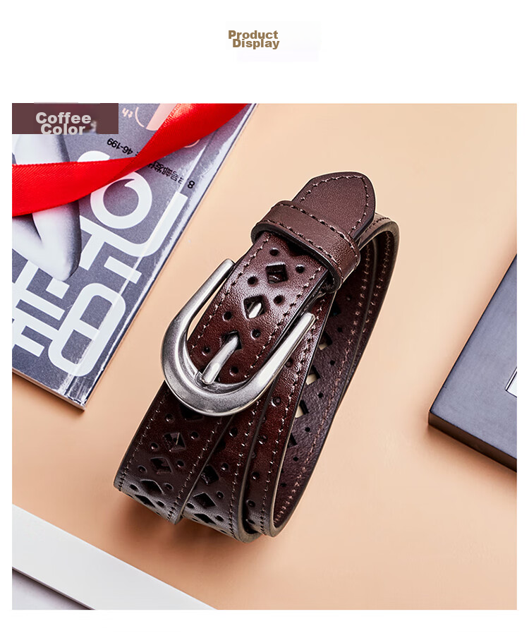 Ремень женский Hush Puppies, из натуральной кожи, с пряжкой-булавкой, для подарка