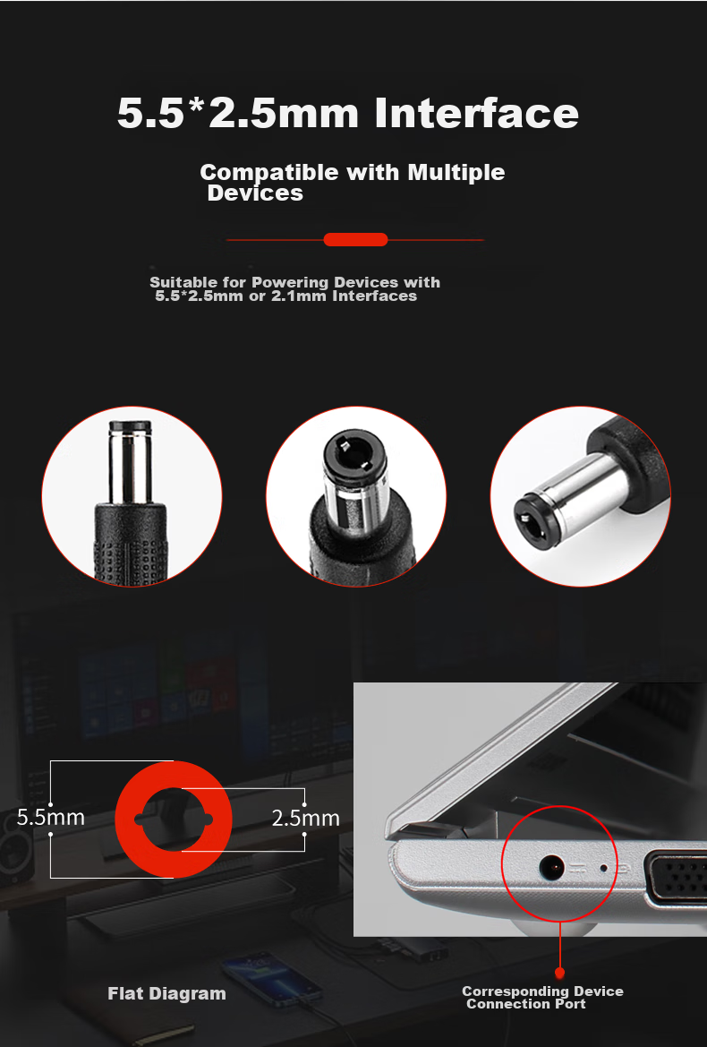 Адаптер питания Youpin 12V 1A, универсальный, для роутера, монитора, камеры, 5.5*2.5/2.1 мм