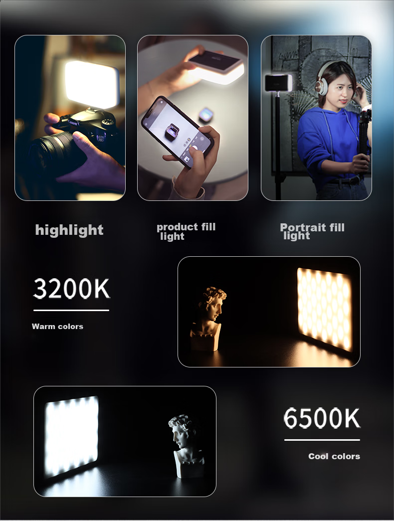 Ulanzi VL120 Мини карманный светодиодный RGB фонарь для телефона, портативный полноцветный осветитель для фотосъемки, ручной заполняющий свет для видеоблога, мягкий свет