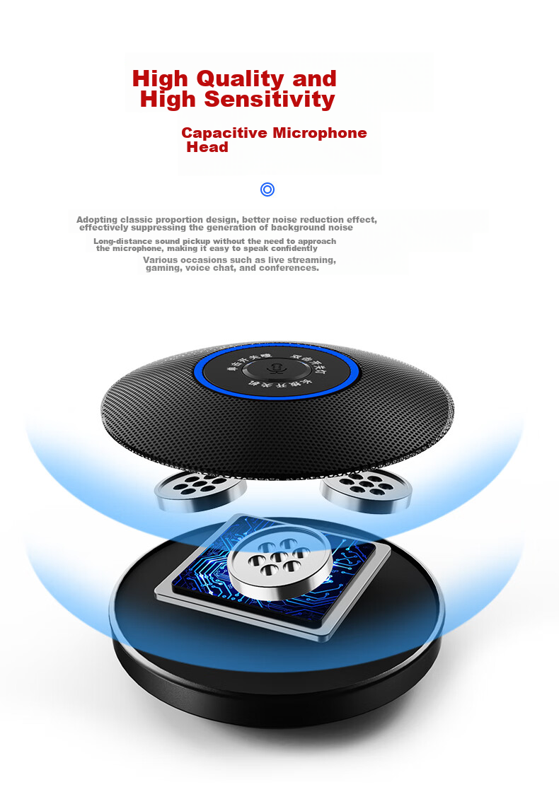 USB-микрофон SADA MK21 для конференций, 5 метров, с шумоподавлением, для игр, прямых трансляций, караоке и записи