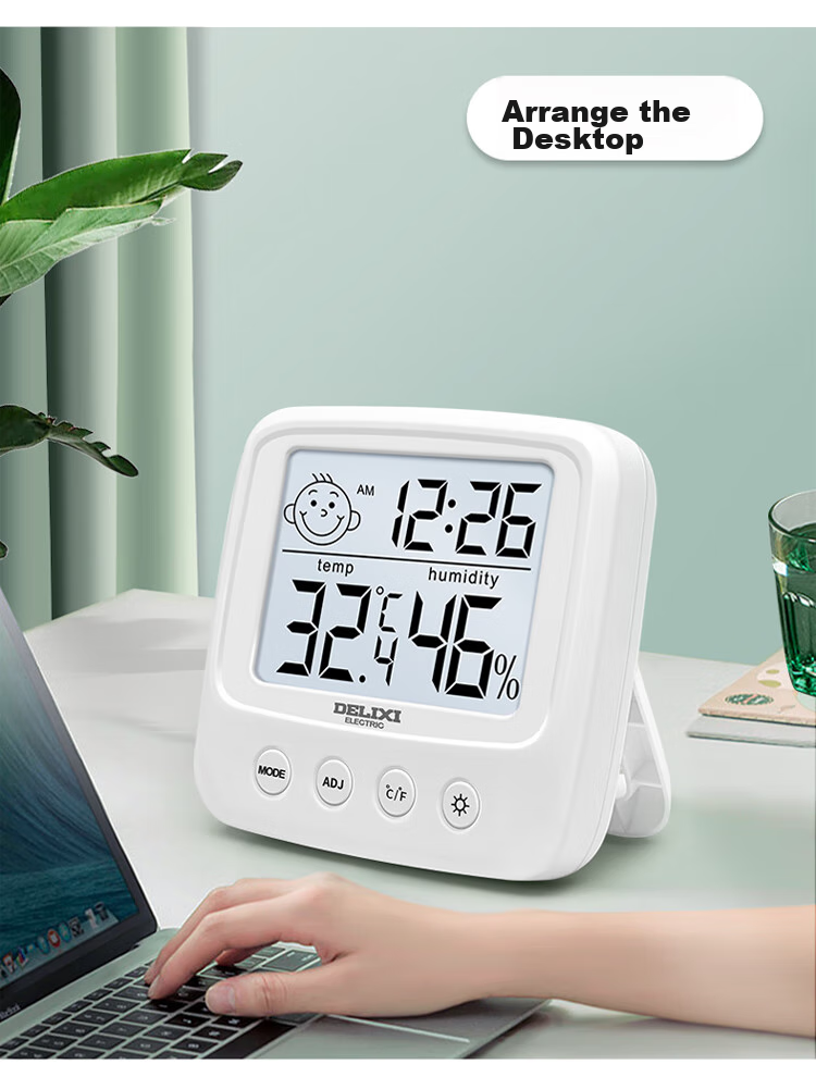 Термометр-гигрометр DELIXI ELECTRIC DM-1002 с подсветкой, электронный, цифровой, для детской комнаты, с индикатором настроения