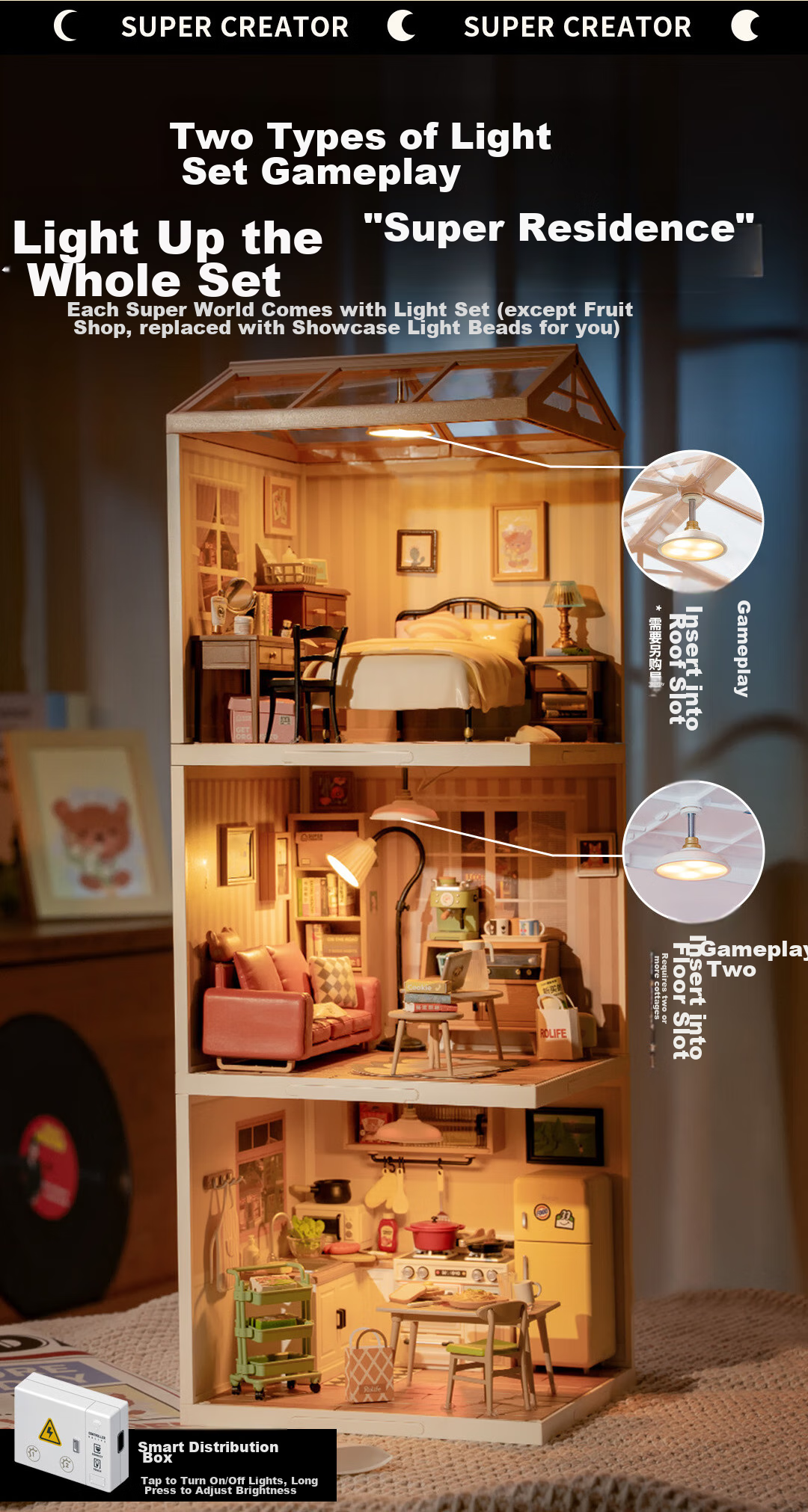 Конструктор Rolife Super World Dream Bedroom, набор для сборки своими руками, для девочек, подарок на День Святого Валентина, Новый год