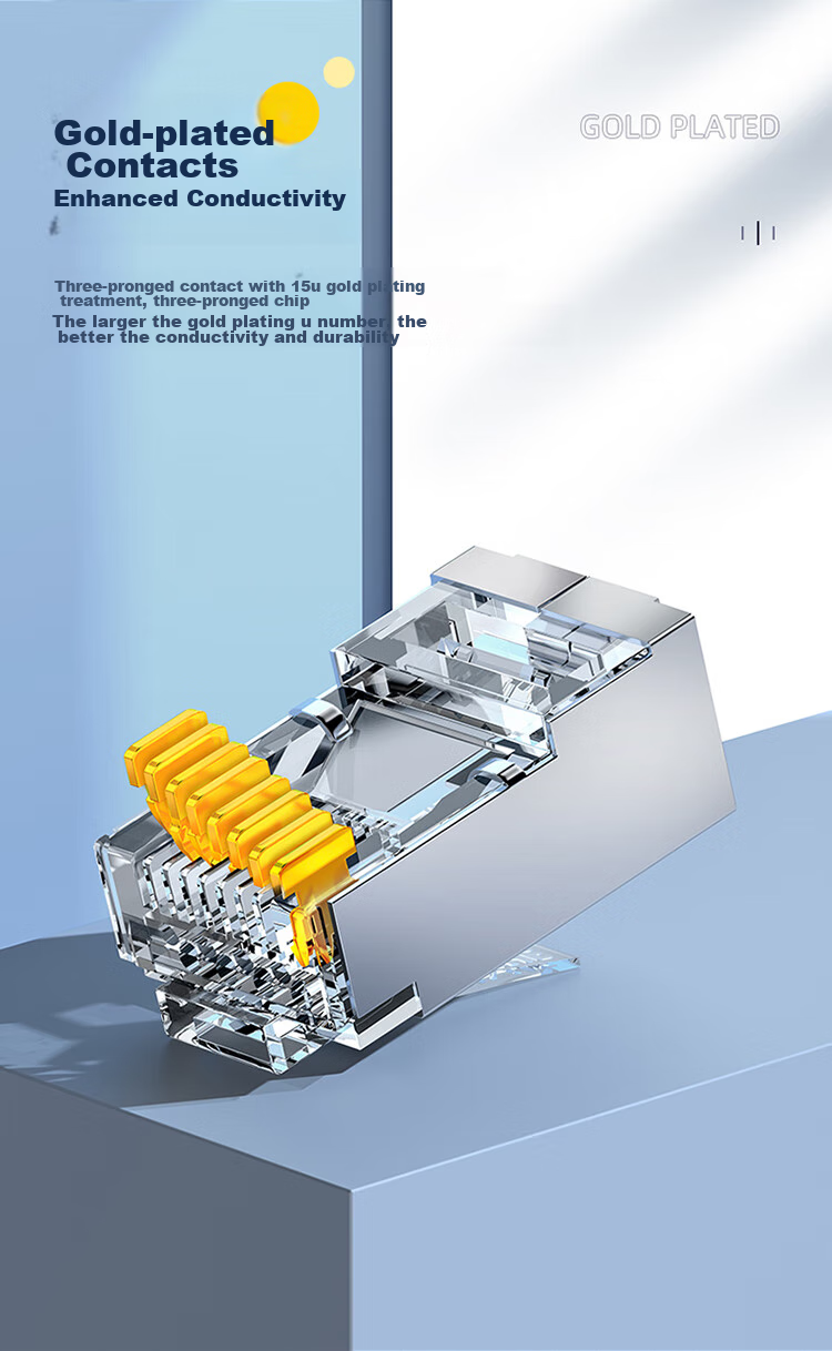 Коннектор RJ45 SAMZHE Cat6, экранированный, 10 шт.