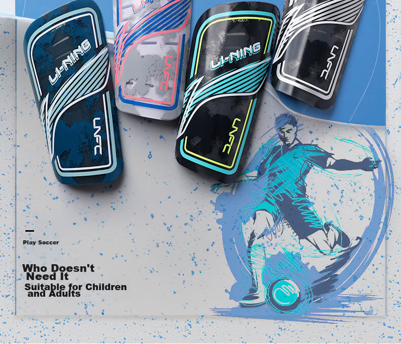 Щитки для ног Li-Ning, профессиональная спортивная защитная экипировка для детей и взрослых, черные с зеленым, размер M
