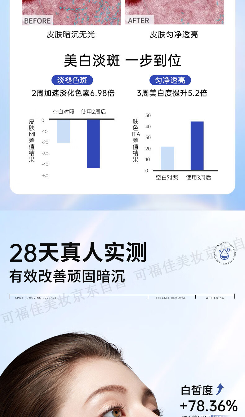 可福佳377美白祛斑精华液烟酰胺原液熊果苷去斑淡化黑色素男女士30ml