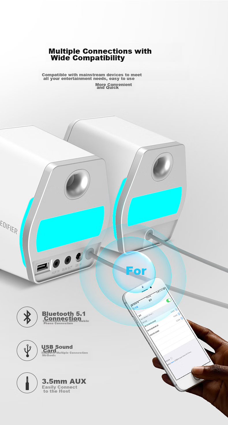 Портативная акустика EDIFIER HECATE G2000, 2.0, Bluetooth 5.1, RGB подсветка, черный