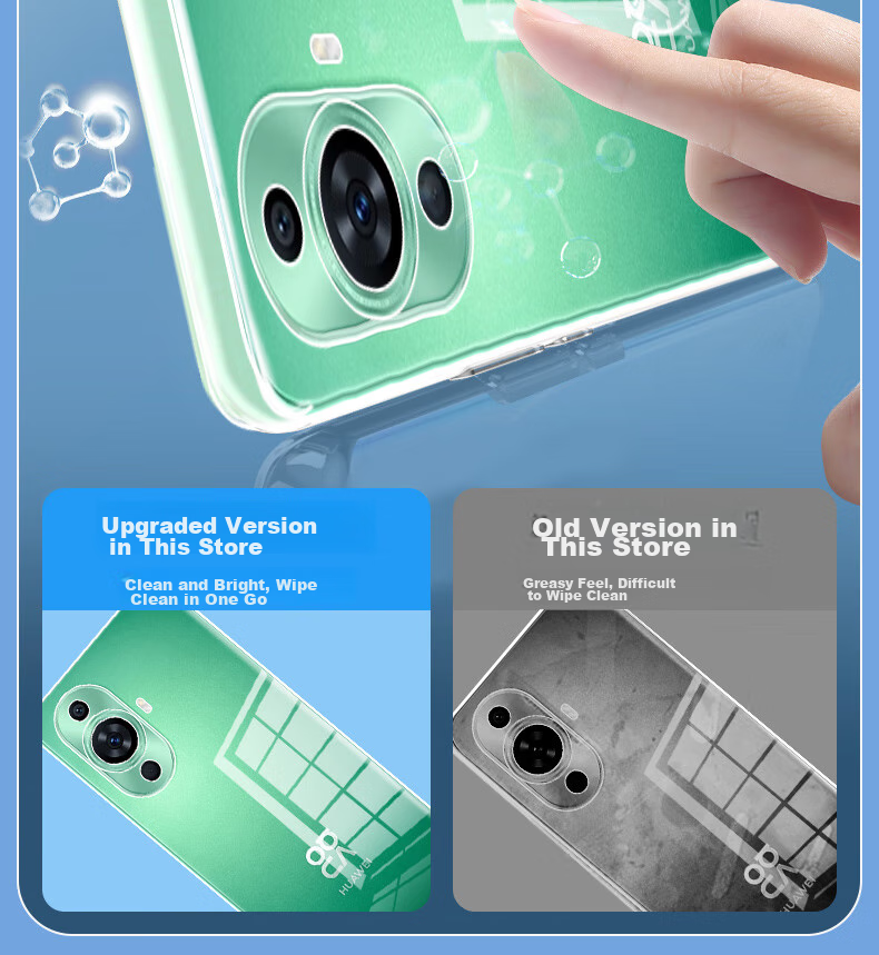 Прозрачный силиконовый чехол KOOLIFE для Huawei Nova 11 / Nova 12, защита объектива, тонкий, приятный на ощупь, противоскользящий