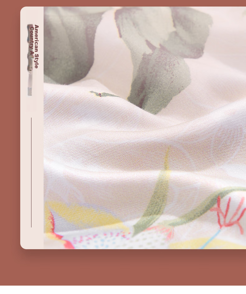 Комплект постельного белья FUANNA Home Textiles, 100% хлопок, 4 предмета, стиль "Пастораль", размер "1.5-метр", цветочный принт, розовый