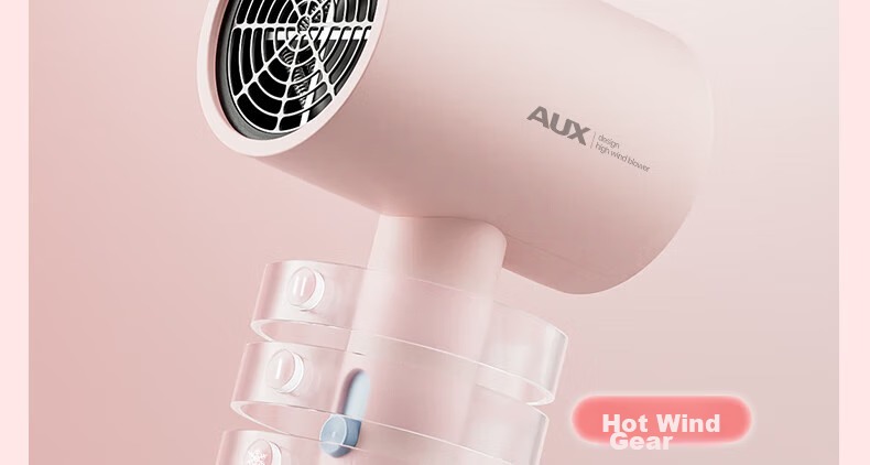 Фен AUX AH7008S, 800 Вт, синий ион, защита волос, низкое энергопотребление, для общежития, подарок