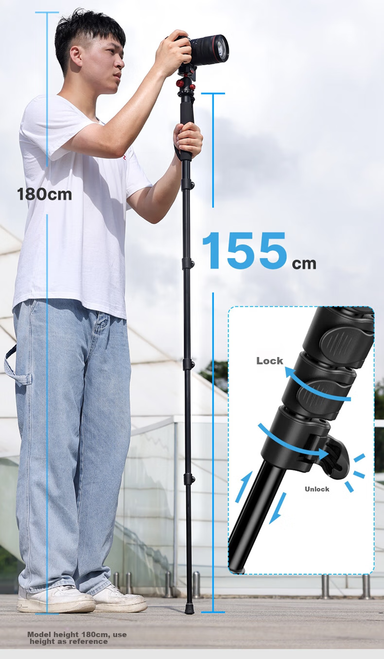 Ulanzi TB12 1.5-Meter Flip-Lock Monopod (без шаровой головки), алюминиевый сплав, легкий штатив для DSLR-камер, монопод для беззеркальных камер, походная стойка
