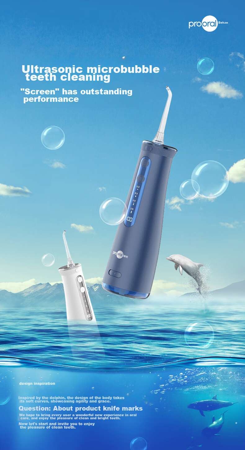 Ирригатор Prooral 5025Plus, портативный, с цифровым дисплеем, синий, 270 мл