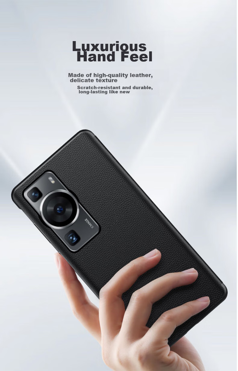 Чехол для Huawei P60 Art ZhengJian, кожаный, противоударный, с окошком, черный
