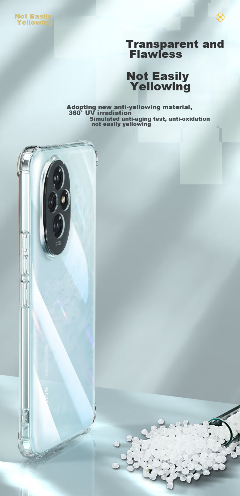 Чехол для телефона LLUNC для Honor 200, противоударный, полностью прозрачный, с воздушной подушкой