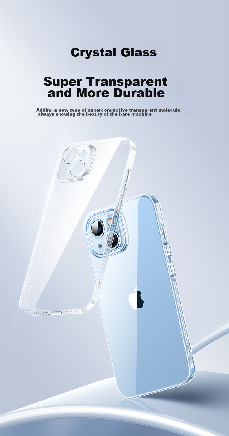 Чехол ESR для iPhone 14 Plus, кристально прозрачный, силиконовый мягкий край, противоударная подушка безопасности, простой дизайн из закаленного стекла, модный дизайн для мужчин и женщин