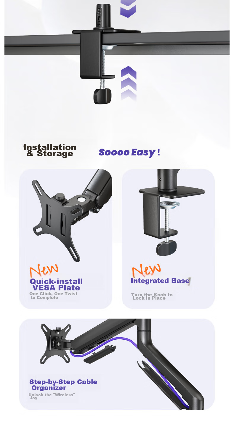 Подставка для ноутбука Brateck E350 (второе поколение) Obsidian Black + APE40 Crystal Black, настольная, для монитора, алюминий, пластик, металл
