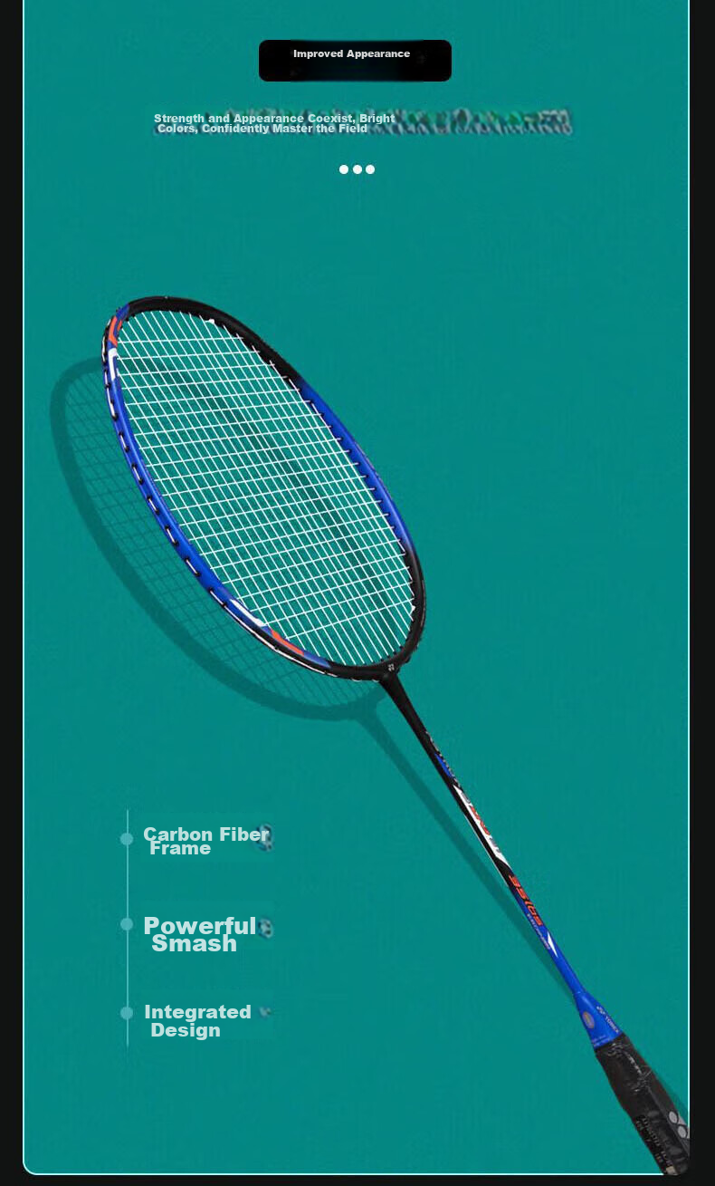 Бадминтонная ракетка YONEX Astrox AX3DGST, полнокарбоновая, струнная, 4U, 26 Lbs, черная и синяя, с лентой для захвата