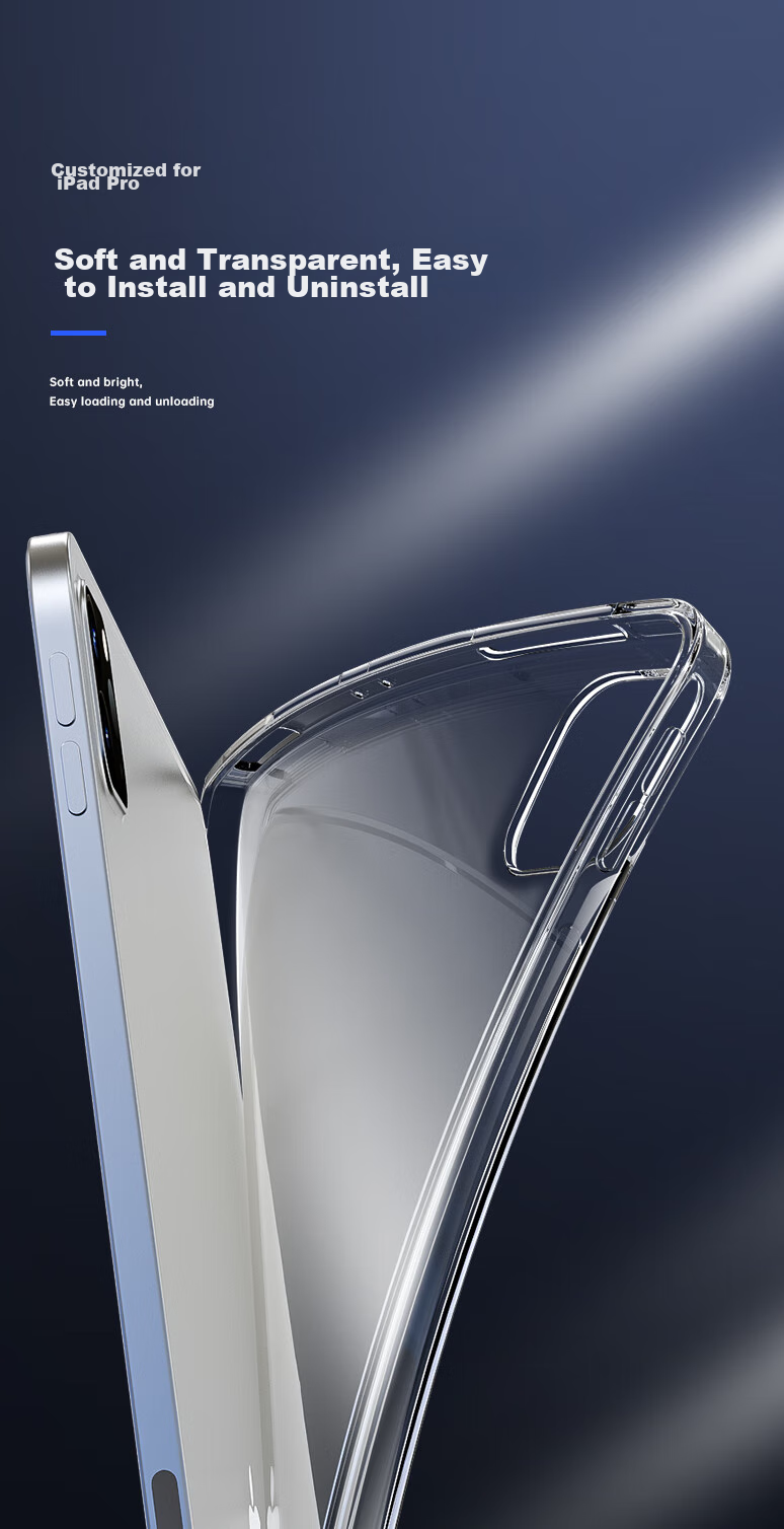 Чехол BIAZE для iPad Pro 11 дюймов (2022/21/20), тонкий, ударопрочный, из силикона, прозрачный