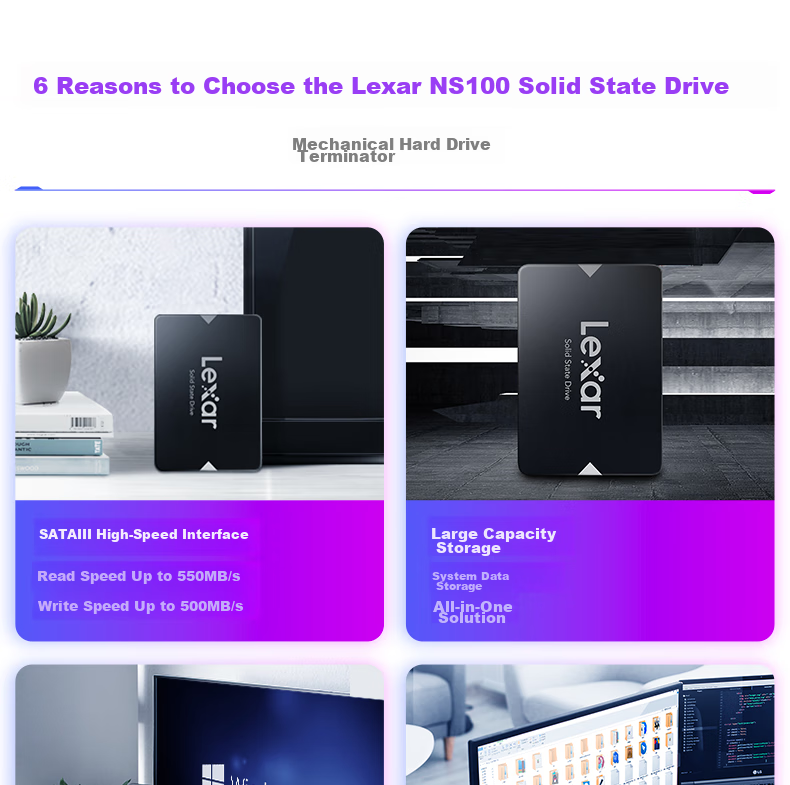 SSD накопитель Lexar NS100 Series 512GB 2.5-Inch SATA 3.0