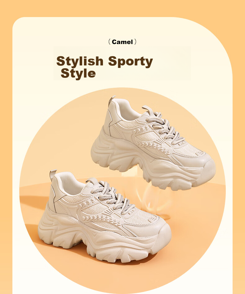 Женские кроссовки CAMEL, спортивные повседневные кроссовки на толстой подошве, модель L24S283622, черные, размер 36