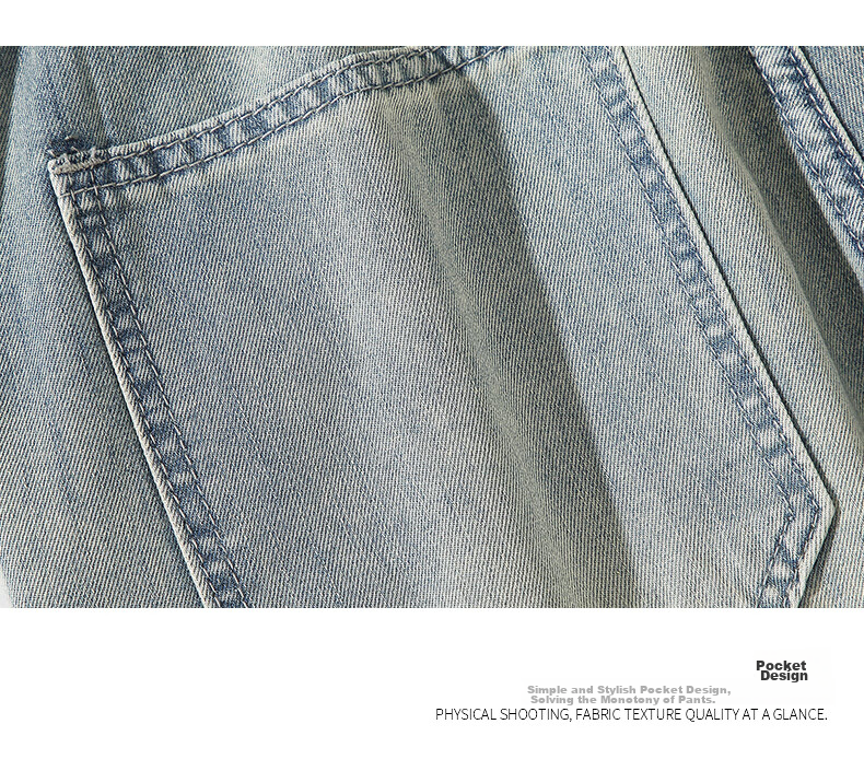 Джинсы MMOPTOP American-Style High Street Casual Washed Jeans для мужчин, осень-зима, свободные винтажные прямые штаны Y03, светло-голубой, 3XL