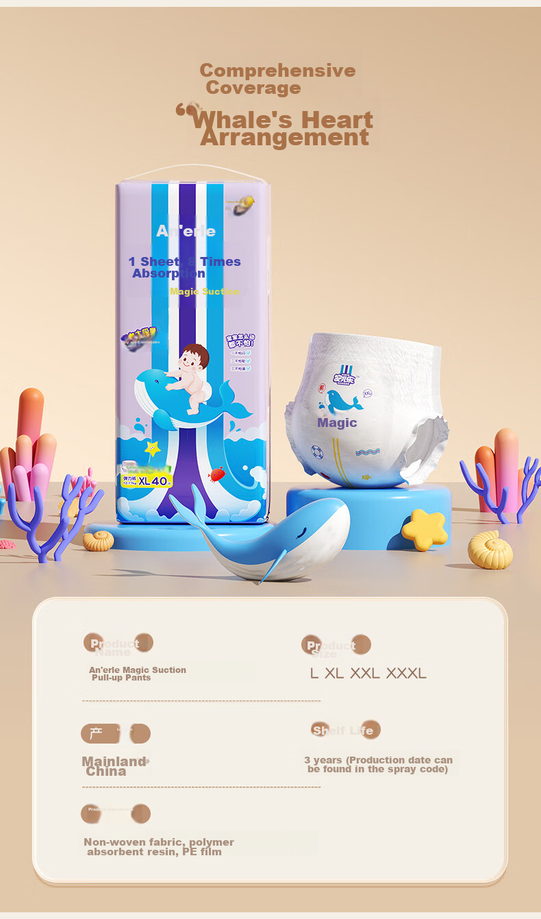 Подгузники-трусики Anerle Magic Absorbent XL 40 шт. (12-17 кг), дышащие, с высокой впитываемостью, для ночного использования