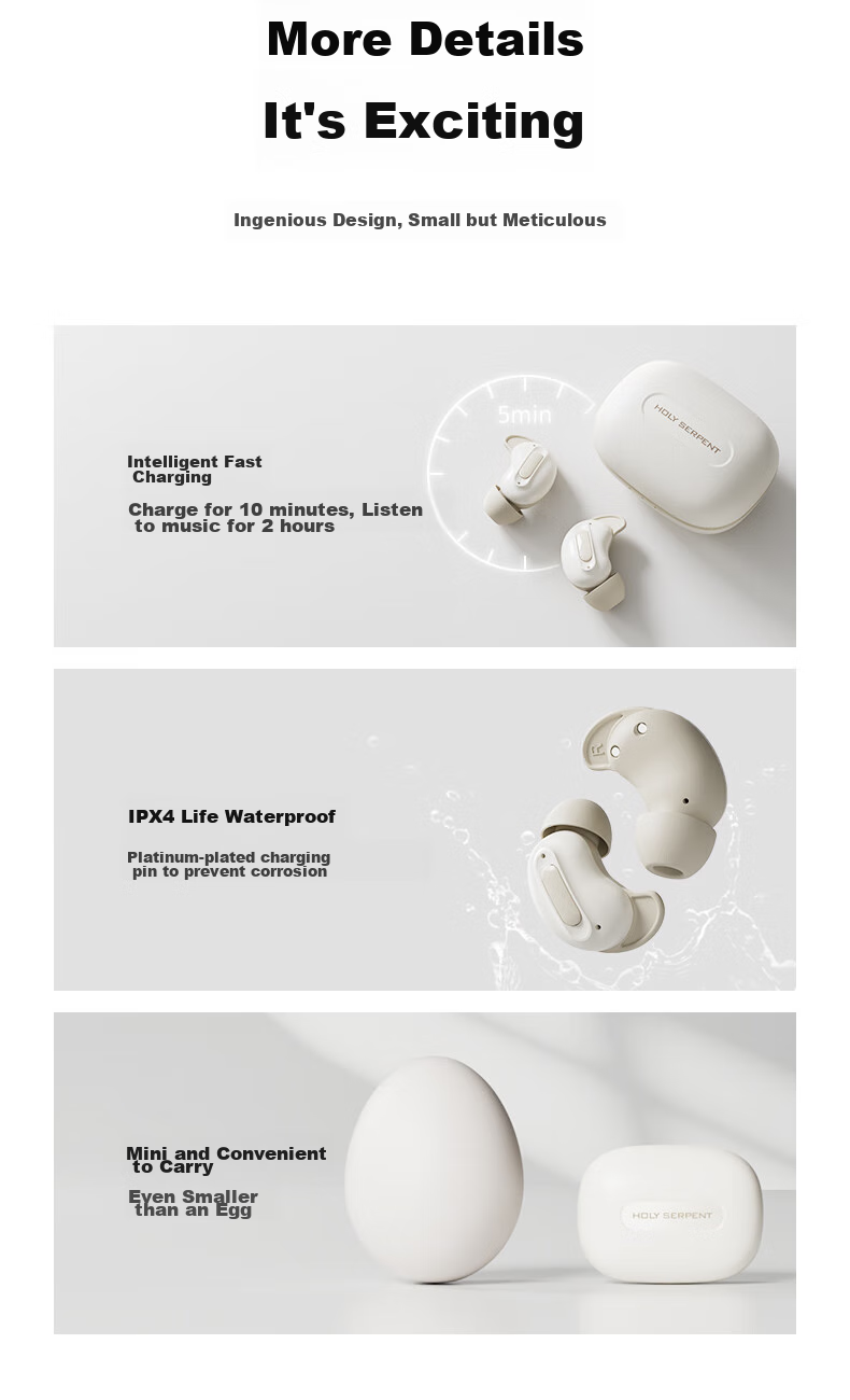 Беспроводные наушники Holy Serpent Xiao You с активным шумоподавлением, для сна, Bluetooth 5.4, с микрофоном, зеленый