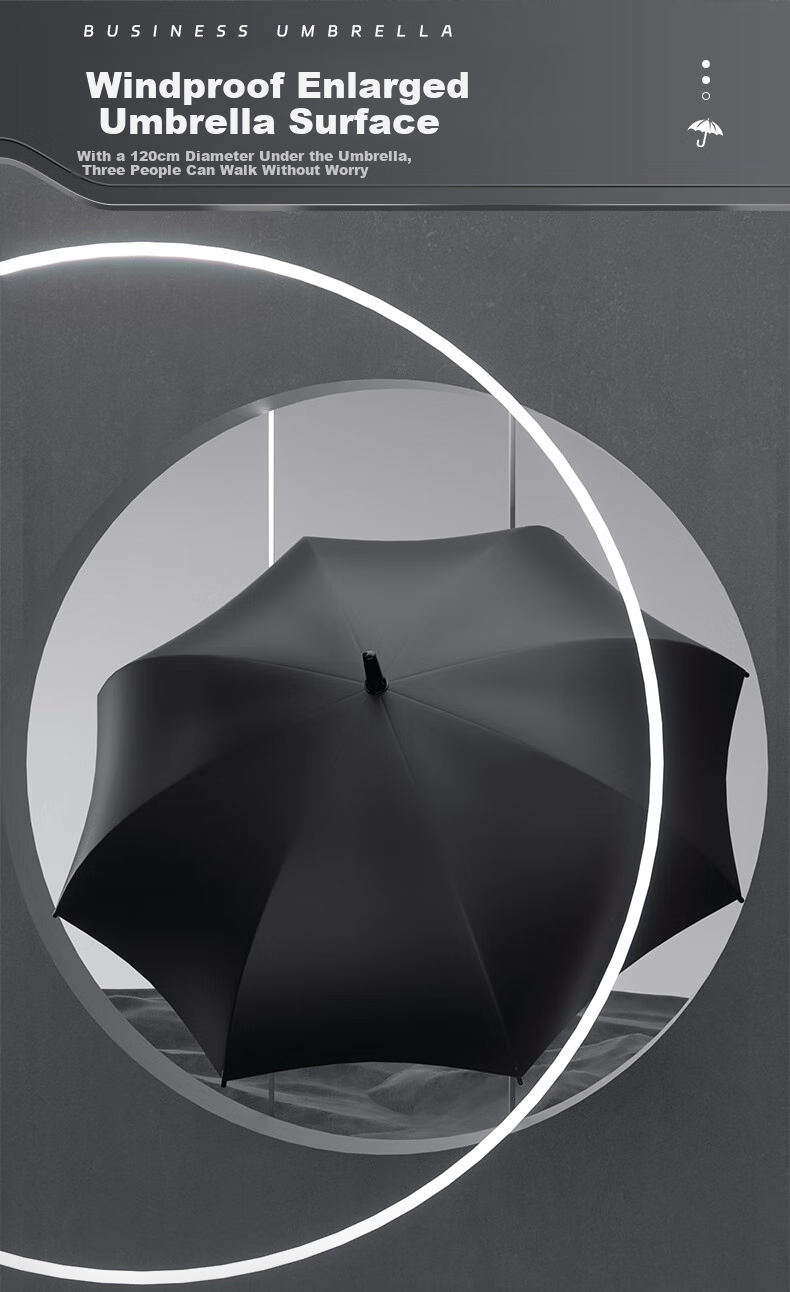 Зонт Xiaomo Long-Handle Umbrella, большой, ветрозащитный, бизнес-стиль, черный, кастомизируемый
