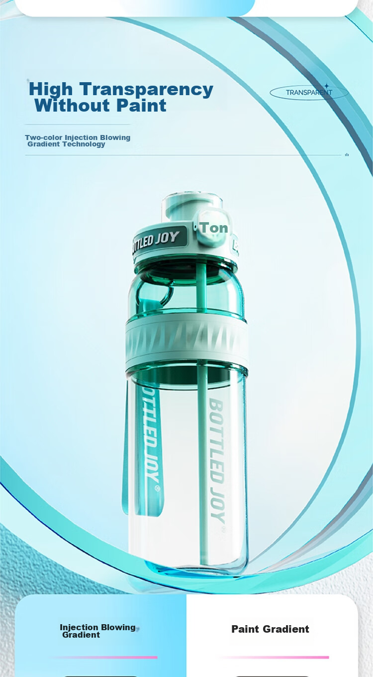 Бутылка для воды BOTTLED JOY Dundun Limited Edition, большая емкость, термостойкая, с лямкой, 750 мл, Зеленый монстр