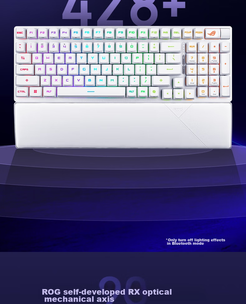 Беспроводная механическая клавиатура ROG Ranger 2 RX 98, 96 клавиш, RX Red, Moonlight White PBT, RGB подсветка, трехрежимное подключение
