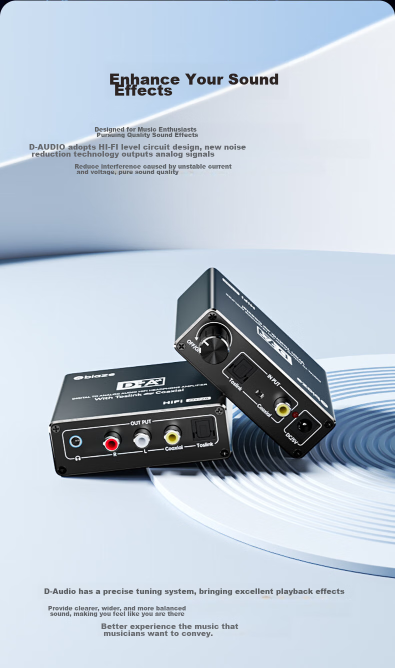BIAZE HiFi Аудио конвертер, коаксиальный в оптический SPDIF в RCA, 3.5 мм AUX, для Xiaomi TV, усилителя, колонок, саундбара, ЦАП