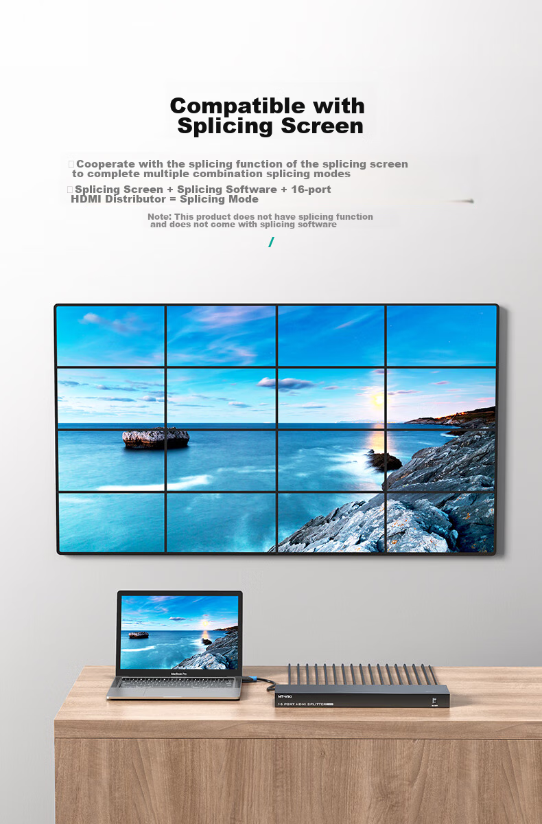 HDMI-сплиттер MT-viki MT-SP1016, 1 вход 16 выходов, 4K@30Hz, металлический корпус