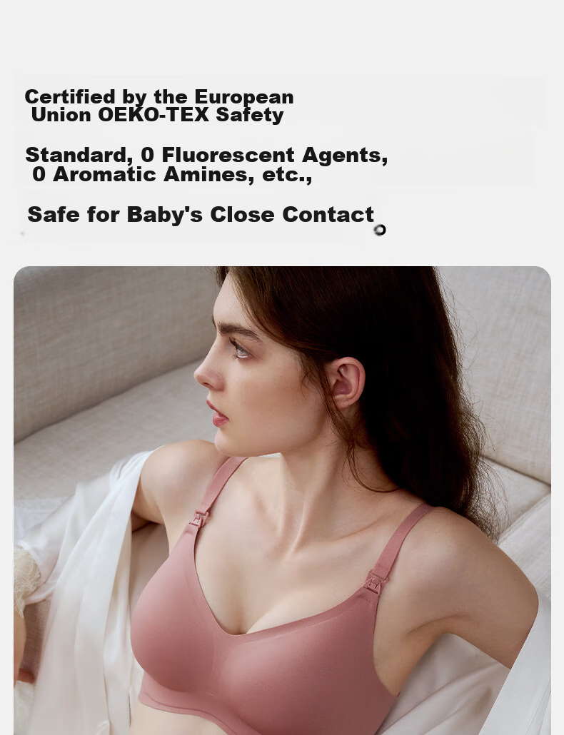 Бюстгальтер для кормления EMXEE, бесшовный, тонкий, с поддержкой Push-Up, для беременных и кормящих, цвет Абрикосовый, размер M