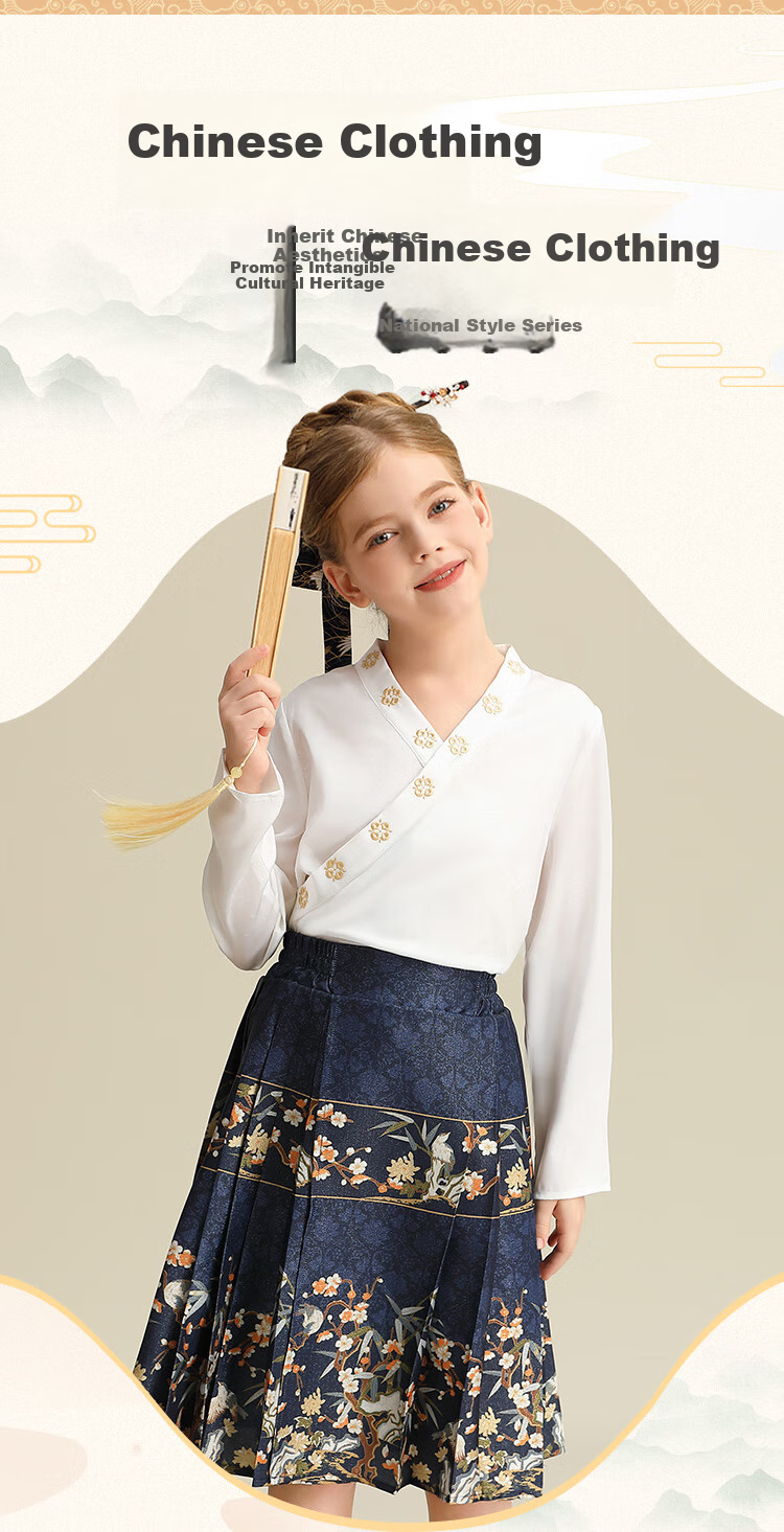 Комплект одежды для девочек Classic Teddy, красный, размер 130. Набор из футболки с длинным рукавом и юбки-трапеции в китайском стиле.