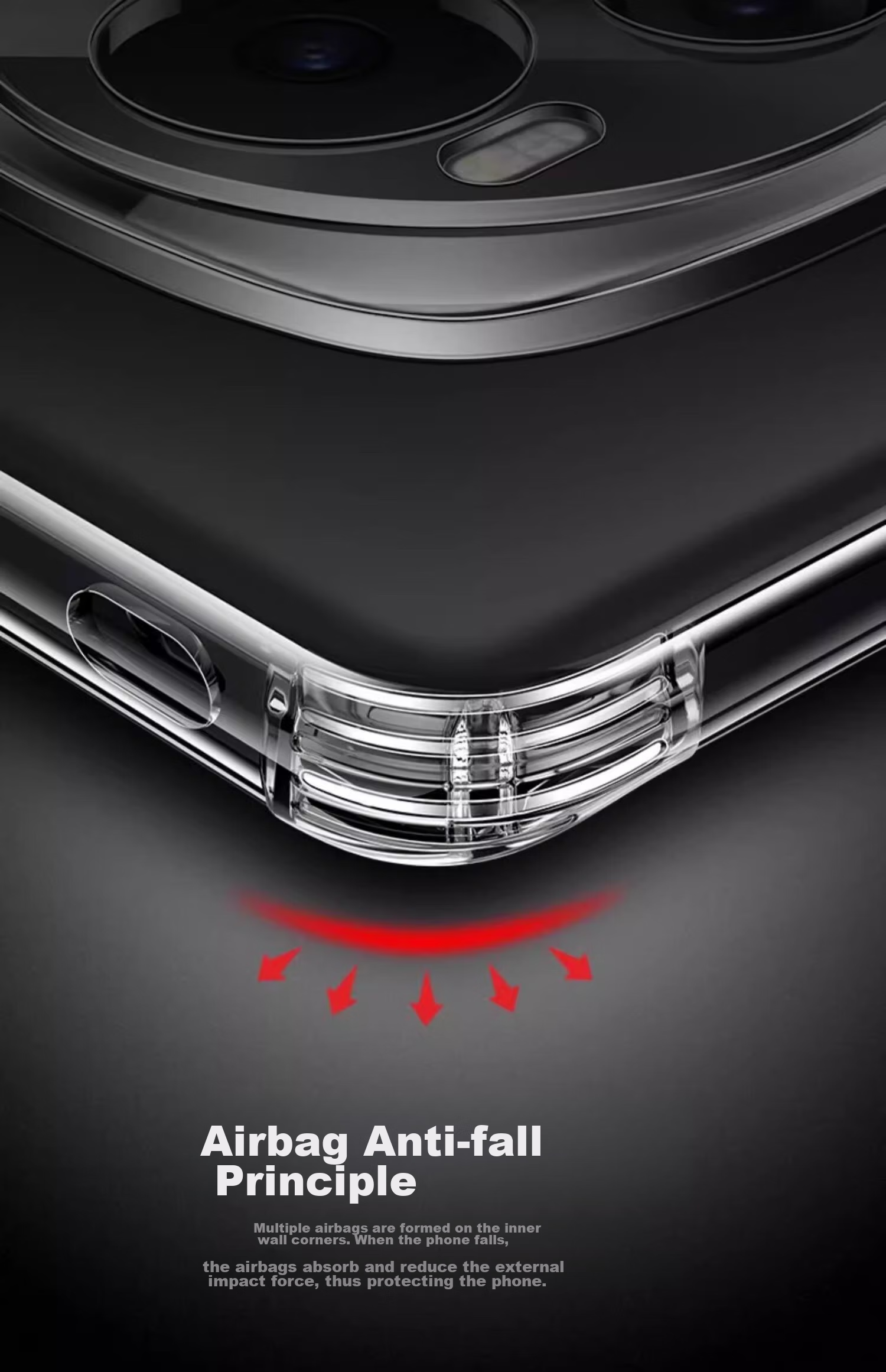 Чехол Kelleia для Honor Magic6, прозрачный, противоударный, с защитой камеры