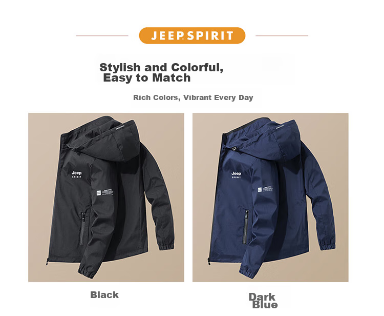 Мужская куртка JEEP SPIRIT, осень-зима, корейский стиль, свободный капюшон, синяя, размер L