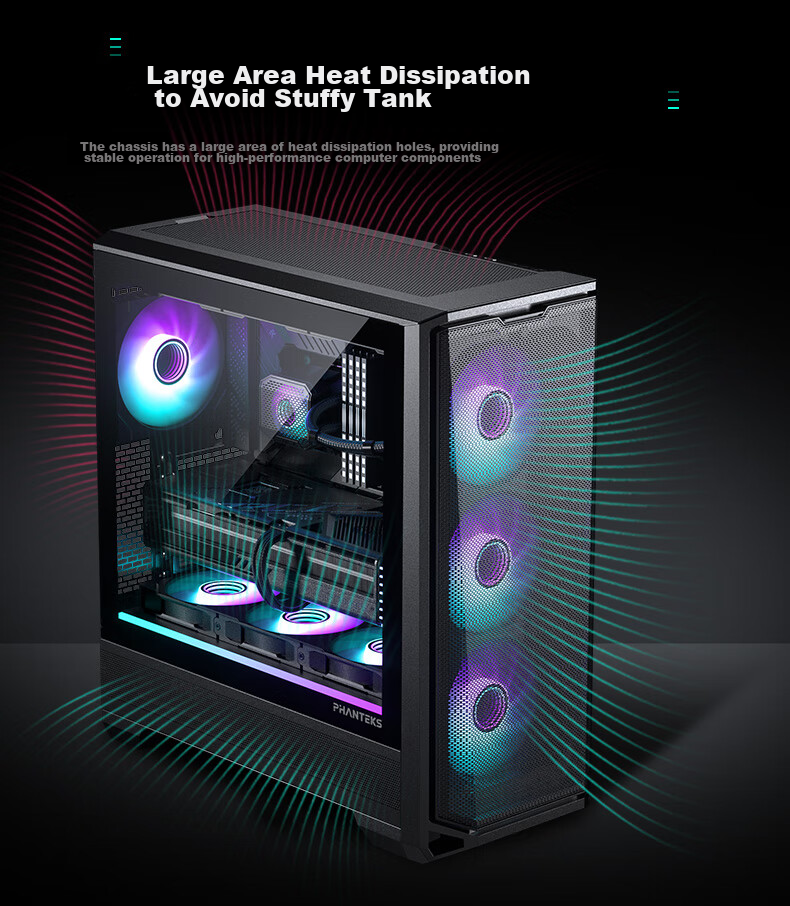 Компьютерный корпус PHANTEKS G400A Black Mid-Tower ATX, с боковым окном, черного цвета, с поддержкой водяного охлаждения