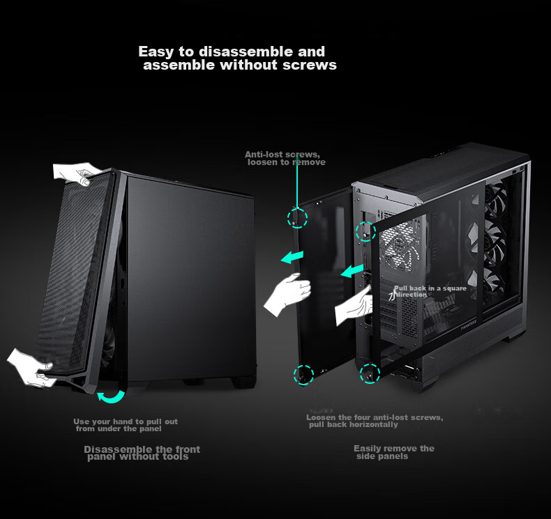 Компьютерный корпус PHANTEKS G400A Black Mid-Tower ATX, с боковым окном, черного цвета, с поддержкой водяного охлаждения