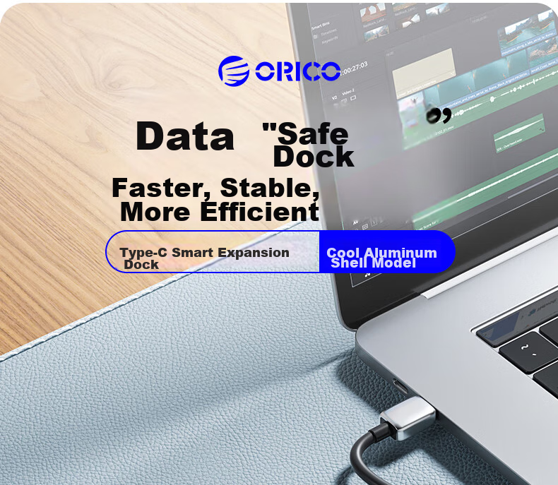 Многофункциональный USB-C хаб ORICO TM10-7P, 7-в-1, HDMI 4K@60Hz, 2.5G Ethernet, PD 100W, USB 10Gbps, аудиоразъем 3.5мм, алюминиевый сплав, серый