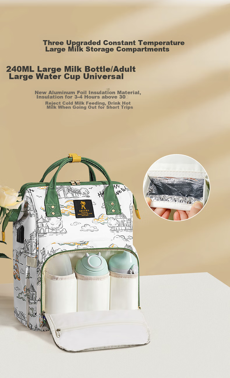 Рюкзак для мамы Xinandai Mimi Bag, вместительный, многофункциональный, для путешествий, легкий, удобный, для хранения грудного молока, дизайн "Ветер и пейзаж"