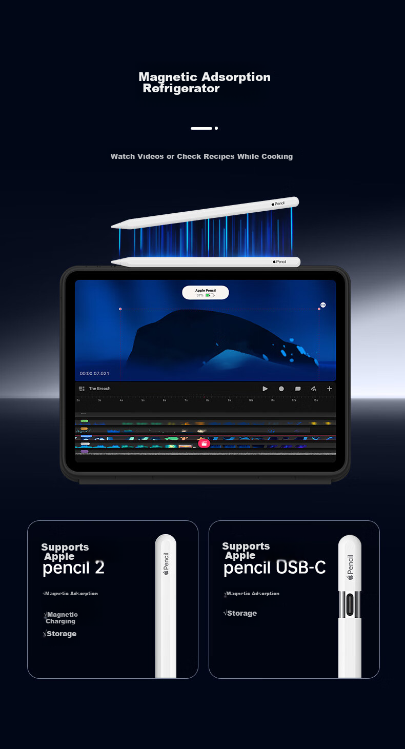 Чехол ESR для iPad Pro 11 дюймов (2022/21/20/18), с магнитным креплением, регулируемой подставкой, ударопрочный, многопозиционный защитный чехол для Apple планшета, черный