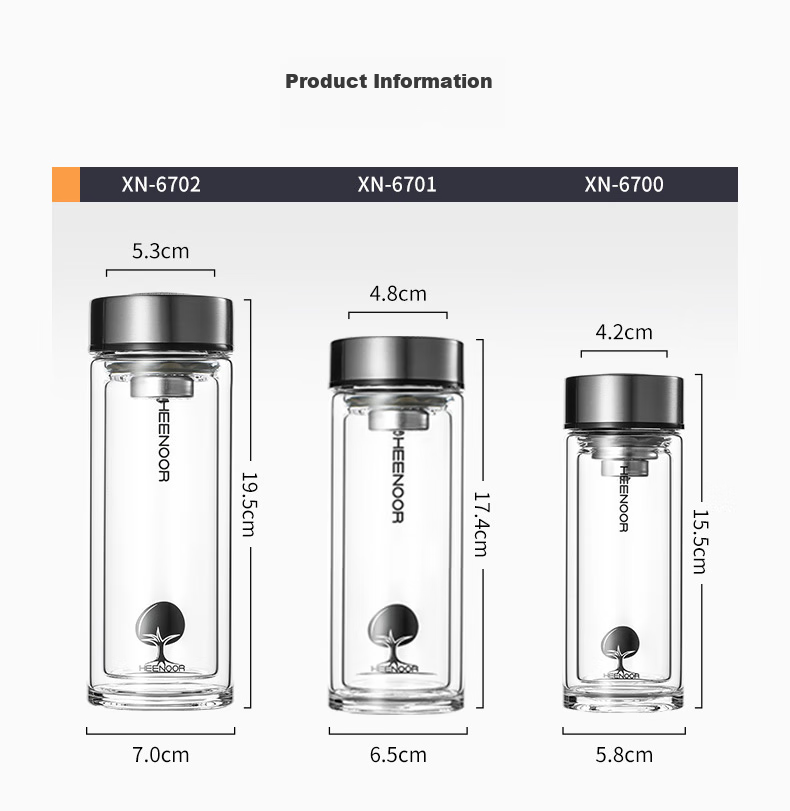 Термокружка HEENOOR XN-6702 345мл с ситечком, двойными стенками, крышкой, для мужчин, для дома и офиса, для автомобиля
