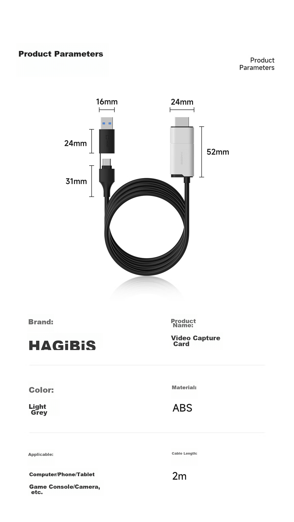 Карта захвата Hagibis UHC10, HDMI на Type-C, 1080P@60Hz, для прямой трансляции и записи, совместима с Switch, PS5, Xbox, iPad, ноутбуками