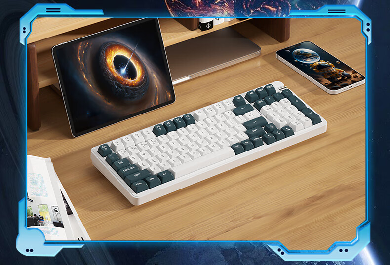 Механическая клавиатура Aigo AG98, игровая, офисная, RGB подсветка, три режима подключения, горячая замена, структура Gasket