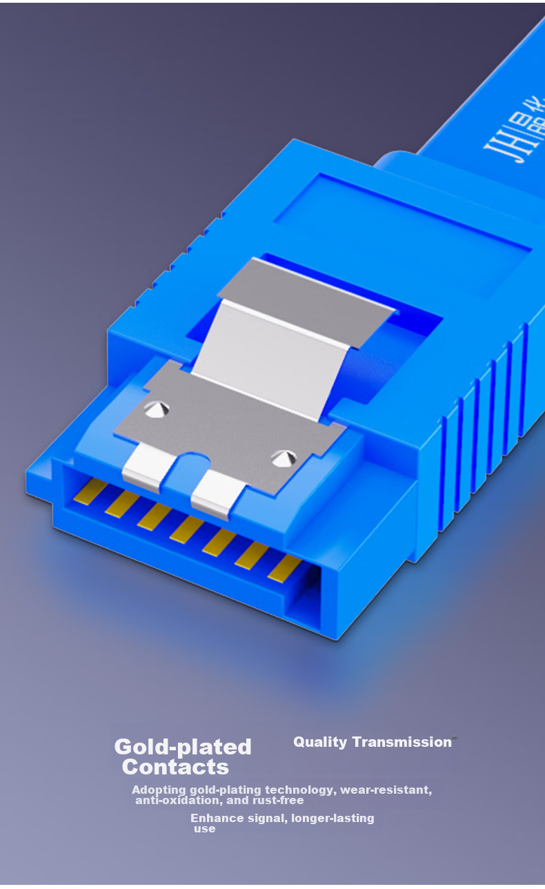 Кабель SATA 3.0 Jinghua U510B, 0.4 метра, синий