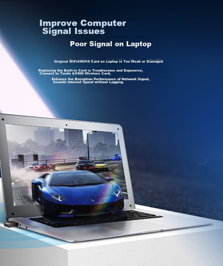 Wi-Fi адаптер Tenda U11 AX900, USB, двухдиапазонный, Wi-Fi 6, 900 Мбит/с
