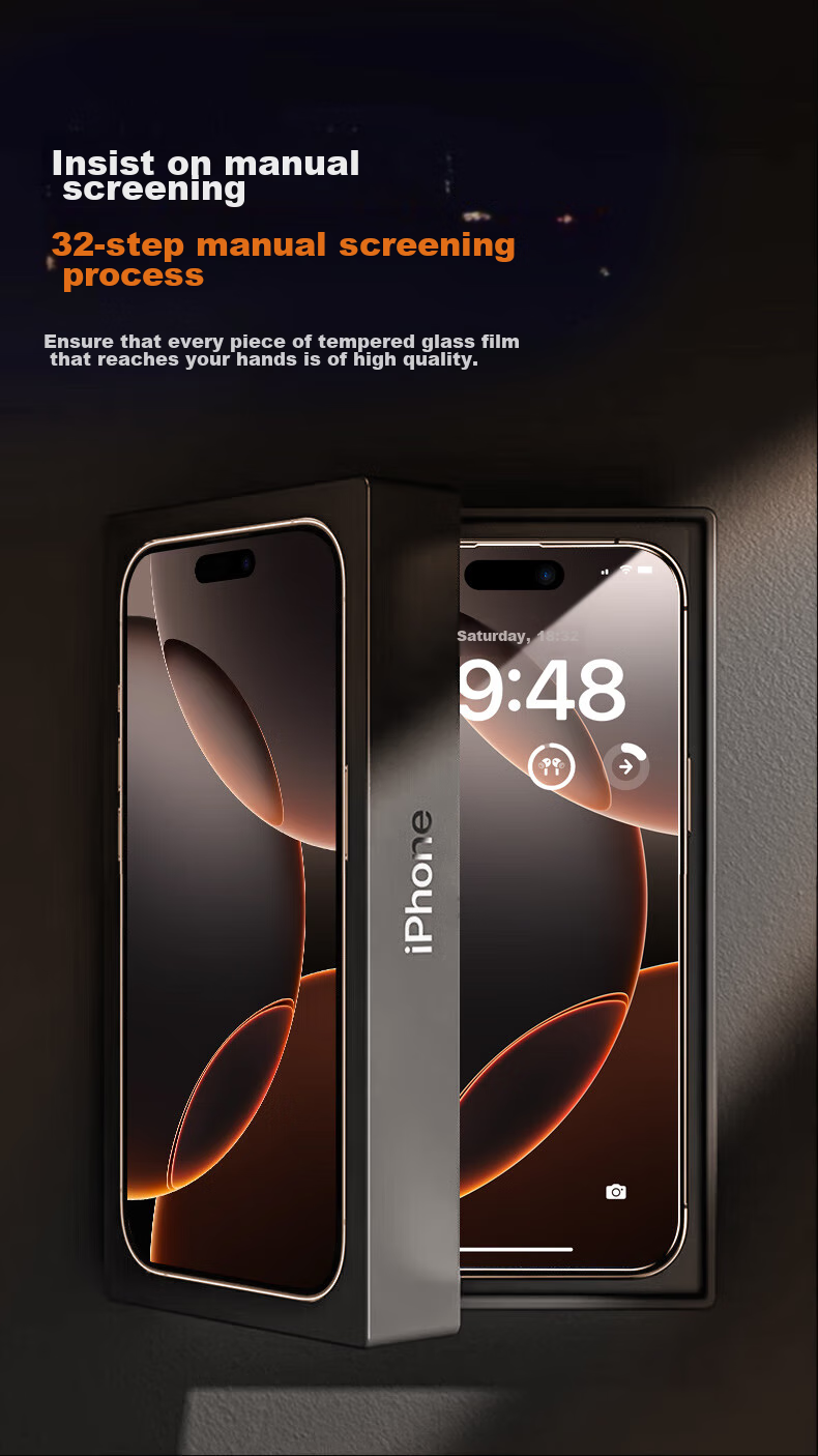 Защитное стекло DIVI для Apple iPhone 16 Pro Max, 360° защита конфиденциальности, анти-капля, анти-отпечатки пальцев, анти-подглядывание, закаленное стекло, прозрачное